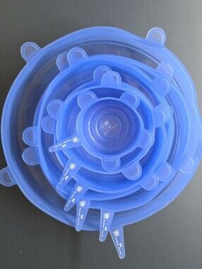 Blue Silicone Stretch Lids - Universal Food Storage Covers